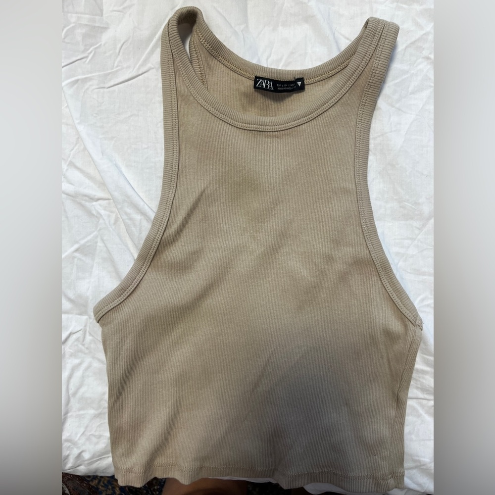 Zara Tan Sleeveless Women's Top